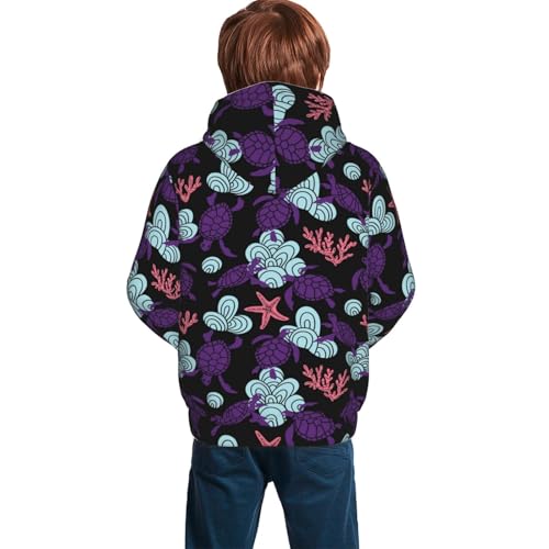 Ornamental Turtles Kid Hoodies Boys Sweatshirts Girls Pullover with Pocket4