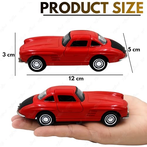 Image of toyco Alloy Metal SUV Toy Car for Kids | Pull Back Unbreakable Small Toy Cars | Openable Doors, Smooth & Shiny Edges |1:36 Scale | Gift Toys for Boys and Girls Age 3+ | (Mercedes Gulwing red)