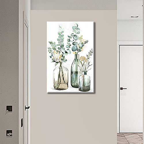Home Decor Vase Art Wall Art Posters and Prints 1 Pieces Merlin Jar Pictures House Decor Floral Plant Posters and Prints Print on Canvas Framed Ready to Hang (16" Wx24 H) - Image 3