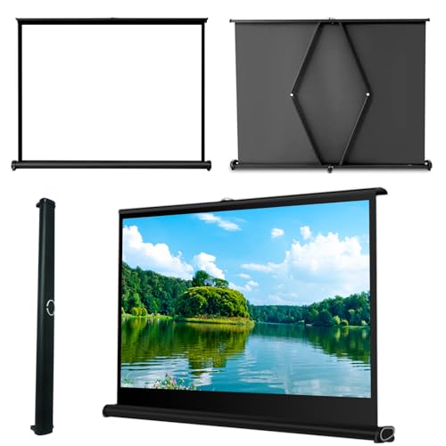 YQCXG Schermo per proiettore con Supporto a Forbice, Pieghevole, Portatile, 16:9 4K HD, 30, 40, 50, Antirughe, Leggero, per Home Theater, Cinema in Giardino (16:9, 50)