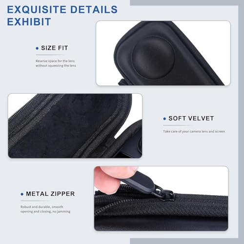 Image of M.G.R.J Portable Carrying Case Cover for Insta360 X5 / X4-8K Waterproof 360 Action Digital Camera (Hard|EVA|Black)