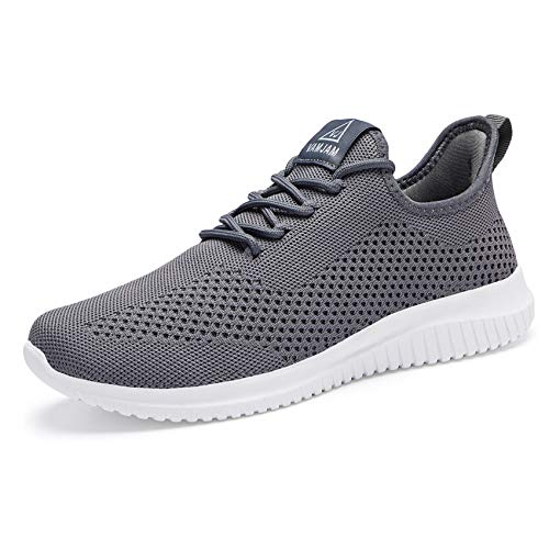 YDB Men s Running Ultra Lightweight Breathable Walking Non Slip Athletic Fashion Mesh Workout Casual Sports Shoes, Grey015, 12