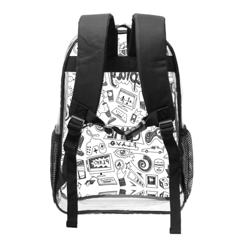 Mochila transparente unisex de alta resistencia y diseño monocromático 2