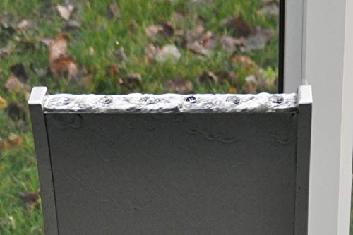 Wasserwand Köhko Edelstahl in Wellenform mit LED-Beleuchtung – 97 cm