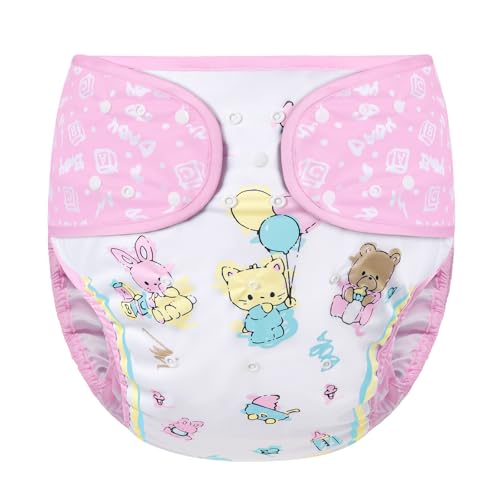 Image of Littleforbig Washable Adjustable Reusable Waterproof Cloth Adult Diaper Wrap Cover - Baby Cuties M