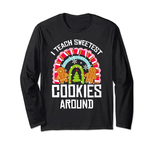 Io Insegno Dolci Biscotti Natale Pigiama Carino X-Mas Insegnante Maglia a Manica