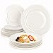 Teller Set 6 Personen, 18 teiliges Cremeweiß Rund Steingut Geschirrset 12 Personen, SINTUNS Modern Tafelservice Set mit 6 Speiseteller, 6 Suppenteller und 6 Kuchenteller Kombiservice, Unzerbrechlich