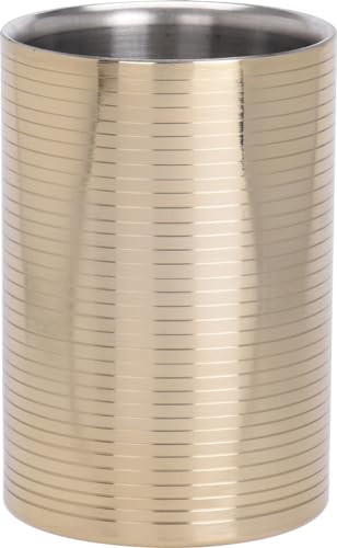 Bambelaa! Refroidisseur à vin en acier inoxydable - Design haut de gamme - Revêtement doré - Double paroi - Environ 17 x 12 cm