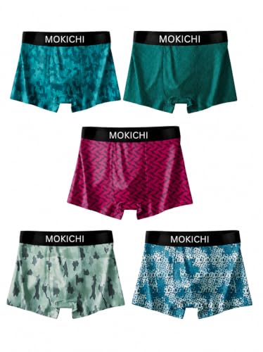 Image of Men's Boxer Briefs for Men Pack of 5 | Soft Stretchable Trunks with Elastic Waistband | Comfortable Breathable Innerwear, Sports & Gym