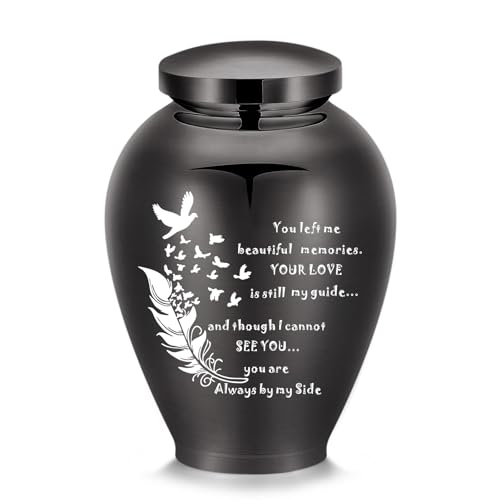 Minicremation 8.26x5.63 Inch Large Urns for Human Ashes Stainless Steel Keepsake Urns for Humans/Pets Ash Memorial Keepsake Decorative Cremation Urns