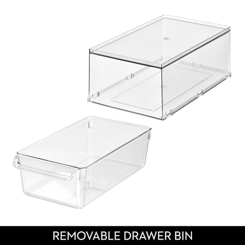 iDesign Stackable Kitchen Storage Drawer for Fridge, Pantry, Under-Sink, or Cabinet - Set of 4 - Clear by InterDesign - Used condition - Image 7