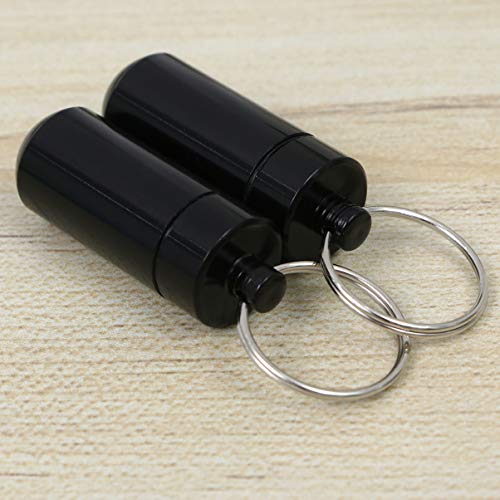 Exceart 4 peças mini porta-comprimidos com chaveiro, portátil, à prova d'água, porta-comprimidos, p