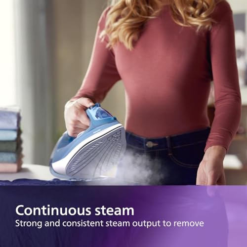 Philips Perfect Care 3000 Series Steam Iron - 1250 W power, 40 g/min continuous steam, 200 g steam boost, 300 ml water tank, blue (DST3031/20) - Image 4