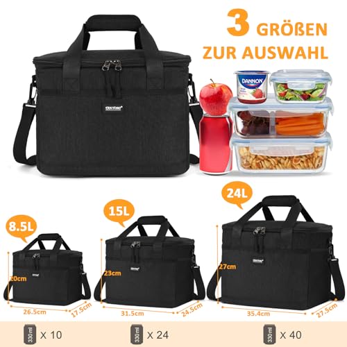 Kühltasche 15 Liter Faltbar und Tragbar für Picknick und Reisen