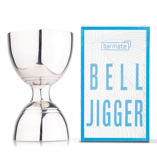 barmate Bell Jigger 2.0, Messbecher aus Edelstahl mit Füllstrichen max. 60/30ml, hochwertiges Barzubehör für den perfekten Cocktail