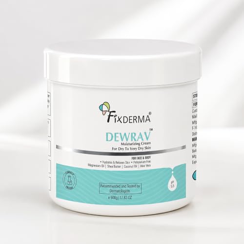 Image of Fixderma Dewrav 10% Magnesium Oil Moisturizing Cream for Face & Body with Shea Butter | Deep Moisturizer for Dry to Very Dry Skin | Soothes Irritation & Supports Skin Barrier Repair- 500g