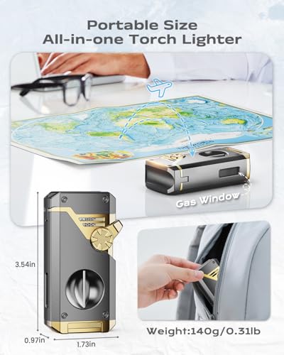 Encendedor de antorcha 4 jets con accesorio multifunción miniatura 5