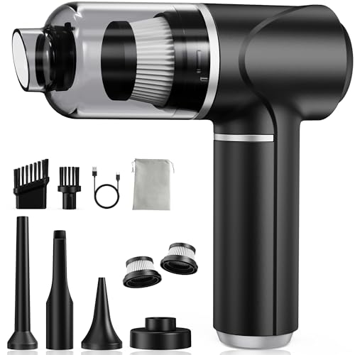 Aspirapolvere Auto Senza Fili 30000Pa - Piccolo Aspirabriciole Potente Mini Aspiratore Portatile con Motore Brushless Ricaricabile Multifunzione per Auto Casa Ufficio Peli di Animali Piarhlie
