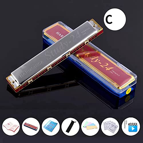 Harmonica, C Key Harmonica 24 Trous Résine Miroir Surface De Polissage Bonne Étanchéité À L’air Tremolo Orgue à Bouche pour Débutant - Les Beatles, Paul McCartney, John Lennon, RIngo Starr, George Harrison Harmonica, C Key Harmonica 24 Trous Résine Miroir Surface De Polissage Bonne Étanchéité À L'air Tremolo Orgue à Bouche pour Débutant – Image 3