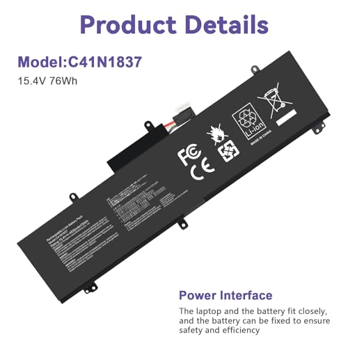 Image of C41N1837 Laptop Battery for ASUS ROG Zephyrus G15 GA501I GA502 GA502D GA502DU GA502GU GA502IV GU502 GU502DU GX502GW GX532GV GU532GW GU502LU GU502LW GU502LV GX502LXS GX502GV GX502GW 0B200-03380100