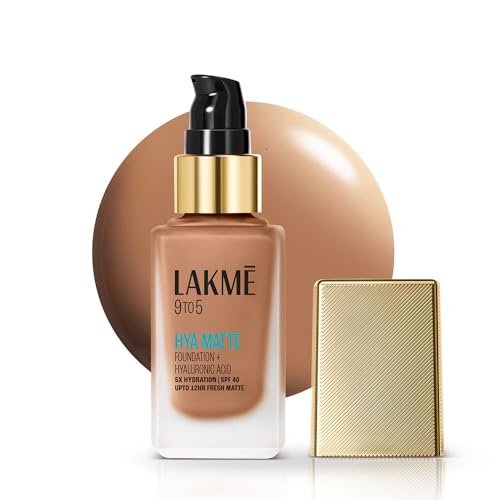 Image of Lakme 9to5 Hya Matte Foundation + Hyaluronic Acid Neutral Chestnut - 25ml