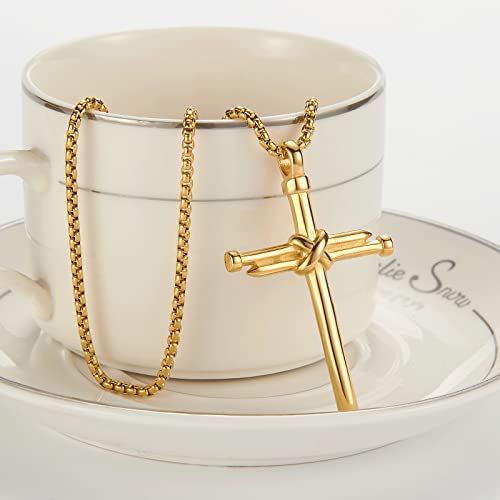 Men's Stainless Steel Nail Cross Pendant Necklace Male Jewelry3