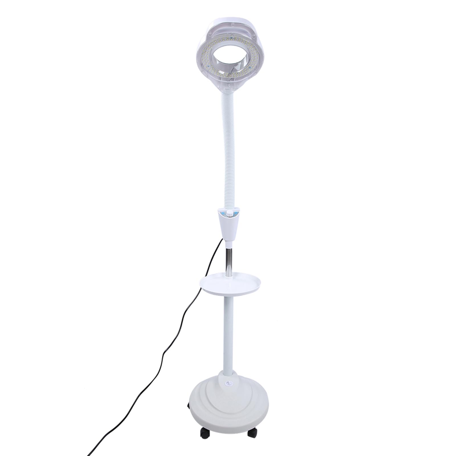 Lámpara de Pie con Lupa LED, Luz de Belleza Ajustable En Altura 8X, Luz con Soporte Rodante 360 ​​Grados Lampara Estetica Profesional para Injerto de Pestañas, Cuidado Salon Manicura y Tatuajes (EU)