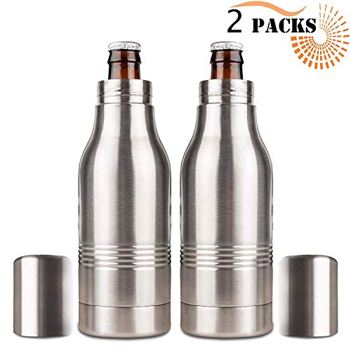 Beer Bottle Insulator, Stainless Steel Beer Bottle Insulator (2 Pack) Keeps Beer Colder