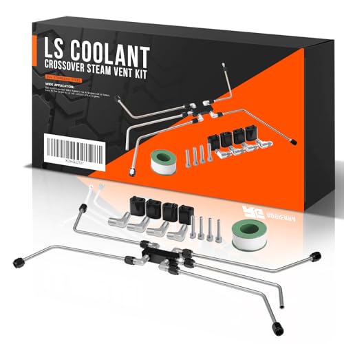LS Coolant Crossover Steam Vent Kit with AN4 Fuel Brake Line - Complete 4 Corner Steam Port Kit Compatible with LS1, LS2, LS3, LS6, LS7, LS9, LSX Engines (6.0, 5.3).