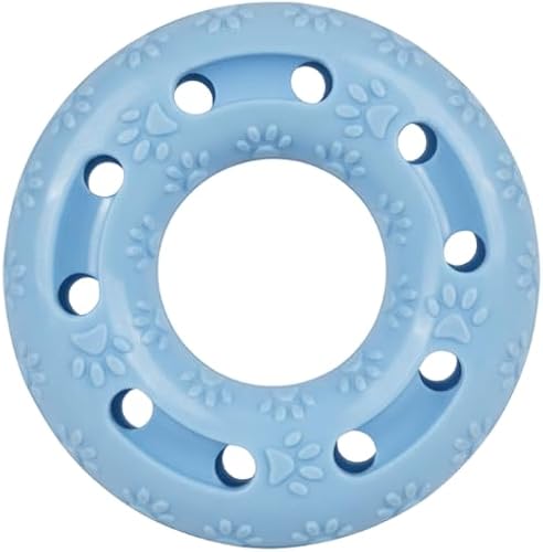 Pet Dog Toy Treat Ring TPR – Blue Chew Toy for Fun & Gum Massage