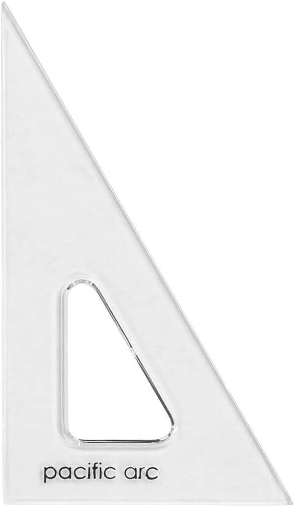 Scholastic Triangle - 4 inch - Clear - 30/60 Angle - Polystyrene - Plain Edge - Technical Drawing Tools, Drafting, Architect and Engineering.