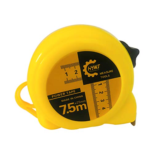 HYWJ メジャー 巻尺コンベックス巻き尺7.5m メジャー スケール距離測定器 目盛り見やすい diy作業工具 大工道具幅25mm*長さ7.5Mステンレス鋼