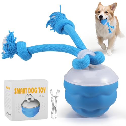 Delousiber Interactive Dog Toys for Boredom - Chase Buddy Dog Toy Automatic Moving Dogs Ball with Jumping & Self-Playing Rechargeable Pet Toy for Small Dogs (Type-C Charging)