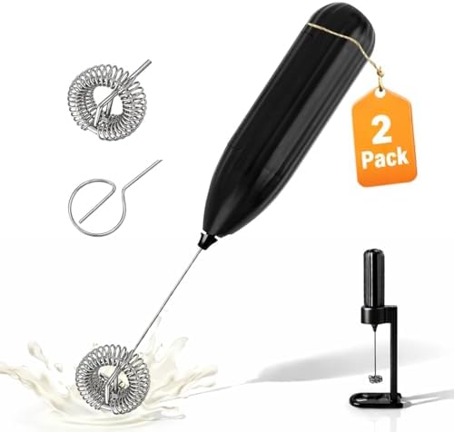 REIDEA 2 Pack Electric Milk Frother with Stand, Handheld Battery ...