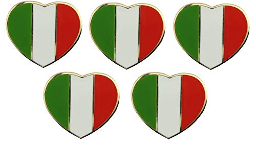 Yantec Pins 5er Pack Italien Herz Flaggenpin Flagge Cover