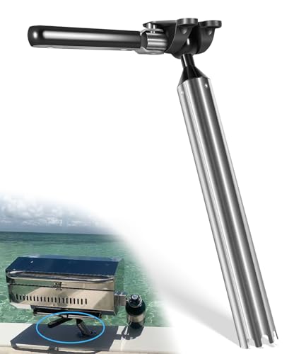 DearChan Adjustable Boat Grill & Table Mount for Grills & Bait Tables - 304 Stainless Steel Boat BBQ Accessory