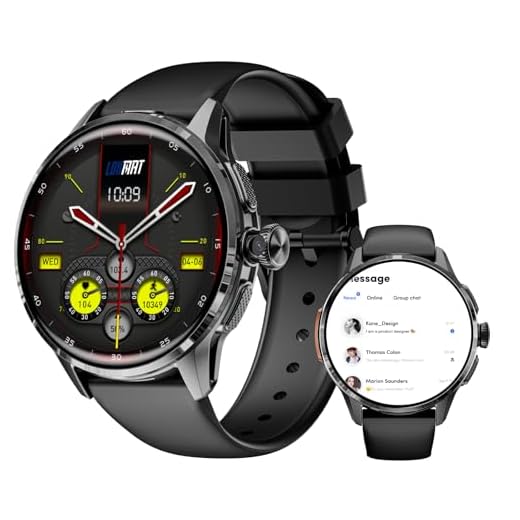 LOKMAT 4G SIM Card Smart Watch,1.6" AMOLED 3GB+32GB Android Smartwatch with Rotating Camera WiFi GPS Fitness Activity Tracker Watch for Men Women (Black)