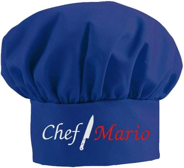 Made in USA Personalized Chef Hat with Custom Embroidery for Adults and Kids Cooking BBQ Gift Add a Name to Chef Knife Design - Image 6