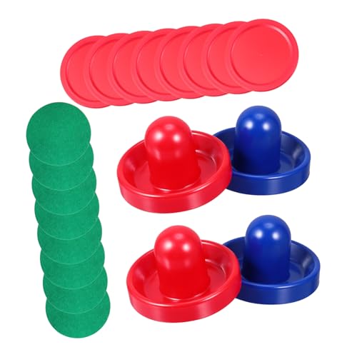 OFFSCH Repuesto para Mesa Hockey Aire con Empujadores y Discos de Plástico Resistentes y Incluye Almohadillas de Fieltro para Mejorar Experiencia de Familiar