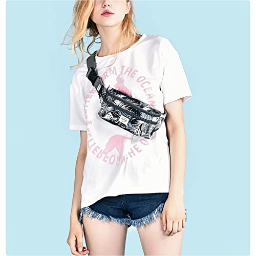 Image of 521s Small Fanny Pack Fashion Waist Bag Cute for Women, Tropical, Grey