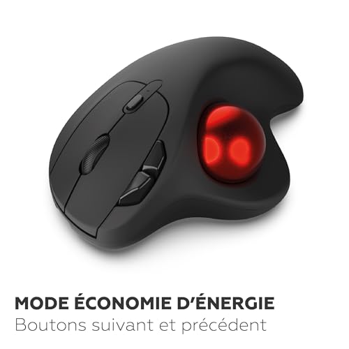 Mobility Lab – Mouse Wireless Trackball – Mouse senza fili con rotella di pollice, precisione regolabile, connessione USB e USB-C, compatibile con macOS e Windows – nero - Immagine 4