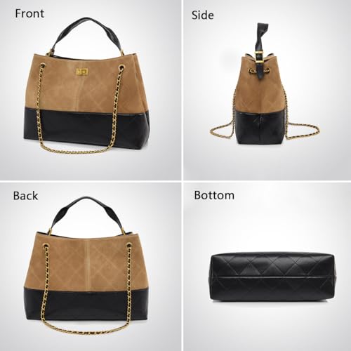 Bolso Tote Hobo de Cuero con Asa y Cadena miniatura 6