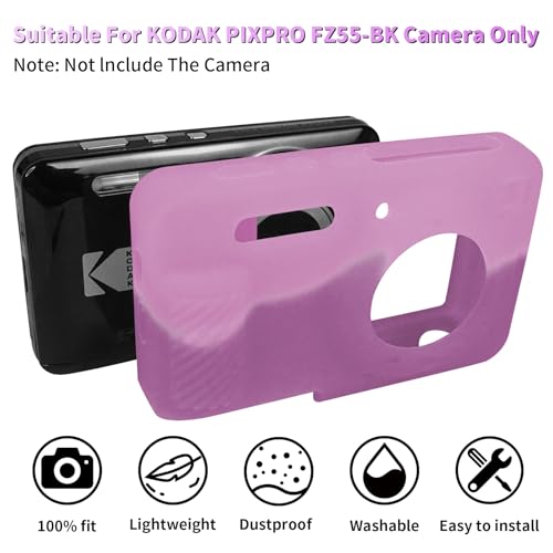 Camera Case for Kodak PIXPRO FZ55, Easy Hood Soft Silicone Cover Anti-Scratch Slim Fit FZ55 DSLR Camera Sleeve Body Skin Travel Protective Case,Mix Pink - Image 5