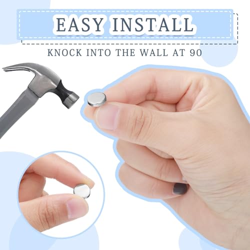 Image of 30 Pieces Push Pins, Metal Thumb Tacks for Picture Photo Hanging, Wall Pins for Board Posters Bulletin Maps, Wall Tack for Office Home Decorative