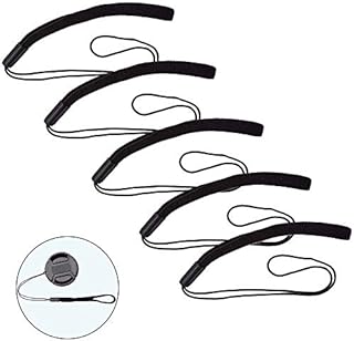 ULBTER 5 Pack Elastic Lens Cap Keeper Holder Lens Cover Leash Strap Prevent Lens Cap Lost Compatible with Canon/Nikon/Sony/Fujifilm/Olympus/Panasonic DSLR SLR Camera and More