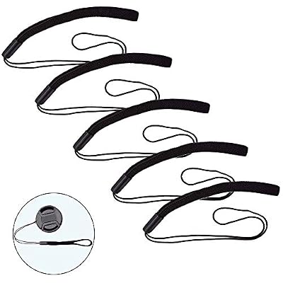 5 Pack Elastic Lens Cap Keeper Lens Cover Leash Prevent Lens Cap Lost Compatible with Canon/Nikon/Sony/Fujifilm/Olympus/Panasonic DSLR SLR Camera and More