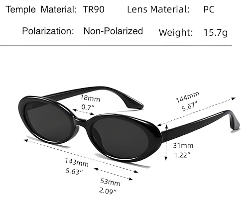 Retro Classic Oval Sunglasses for Women and Men Small 90s Style4