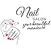 ANFRJJI Nail Salon Wall Decal with Elegant Manicure and Nail Polish Design, Removable PVC Wall Sticker for Beauty Salon and Spa Decor, Effect 22