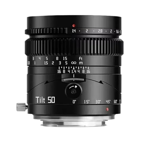 Compatible con Sony E, Nikon Z, Canon RF, Fujifilm XF, Montura L y Montura M4/3 Lente de Enfoque Manual de fotograma Completo con inclinación de 50 mm F1.4(Canon RF)