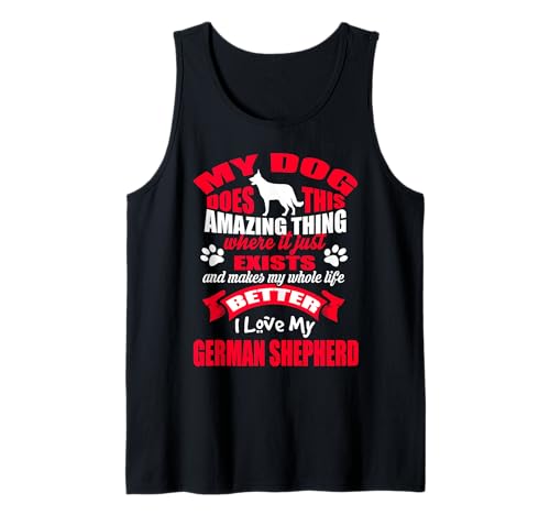 I Love My German Shepherd Dog Funny Puppy Dogs Lovers Camiseta sin Mangas